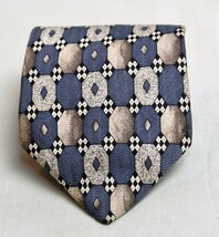 Sterling &amp; Hunt Multi Color Geometric  Blue Beige Mens Necktie - $6.80