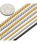 316L Stainless Steel 18k GP Black 2.5-4mm Franco Chain Necklace Bracelet... - $15.99+
