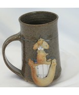 Funny 3D Face Mug Beaver Creek Stoneware Pottery 1983 Belvidere IL  Hand... - $23.51