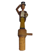 ANRI Mechanical Standing Groom Twist Dial Bottle Stopper Wood Hand Carve... - £259.59 GBP