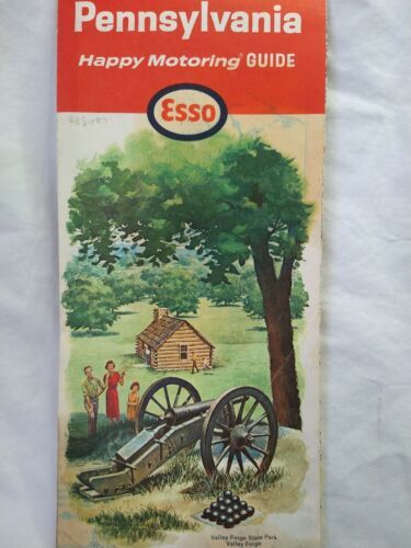 1964 ESSO OIL PENNSYLVANIA HAPPY MOTORING GUIDE HIGHWAY ROAD MAP  - £7.77 GBP
