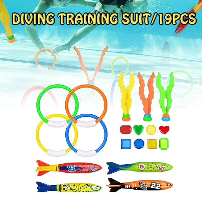 19X Plastic Underwater Swim Pool Diving Toys Sets Water Fun Swimming Pool Toy - £20.42 GBP