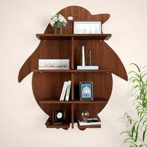 Penguin Backlit Wood Wall Shelf / Book Shelf / Night Light, Walnut Finish - £380.89 GBP