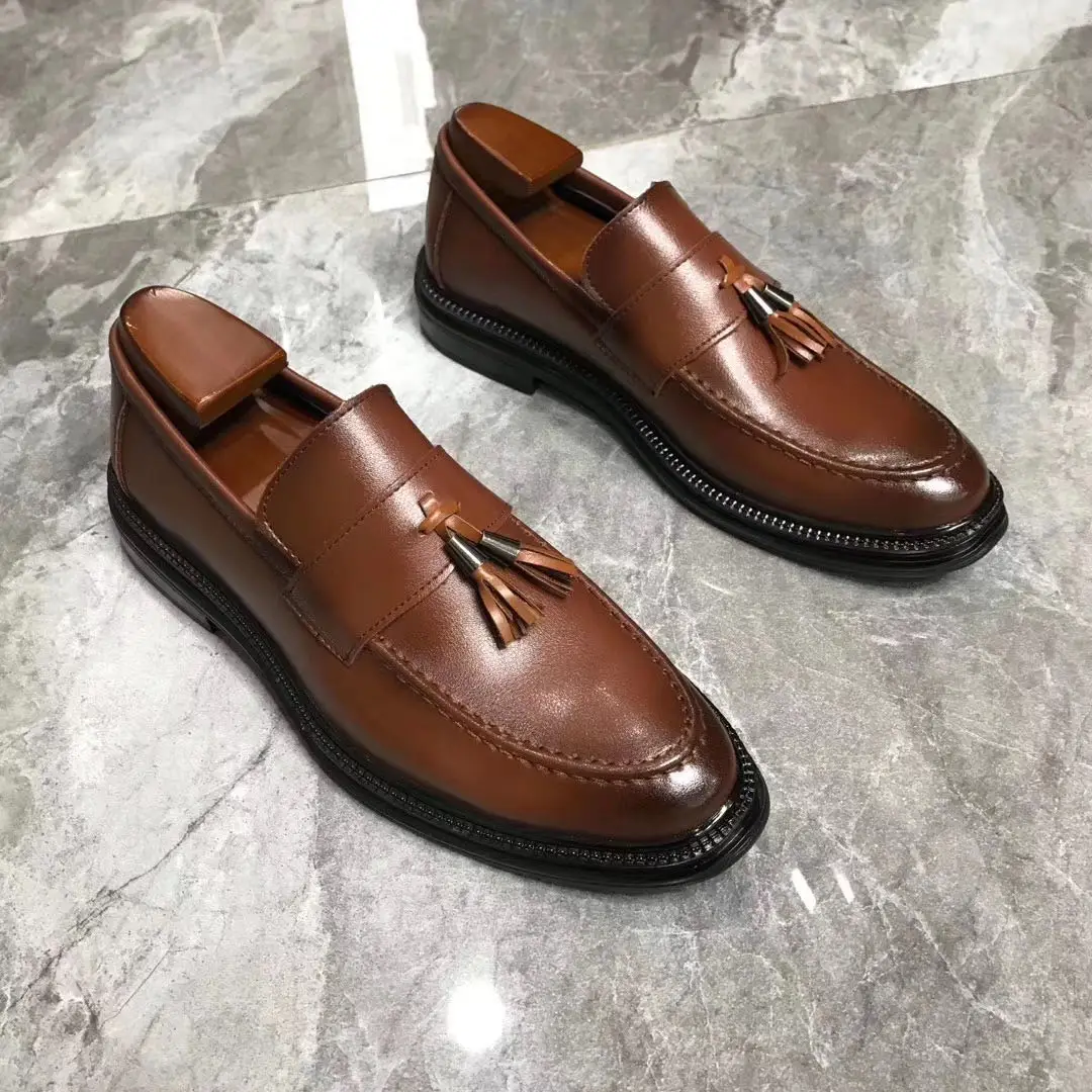 shoes men Driving Shoes slip on Cowhide Business Comfortable Loafers Sho... - $71.21
