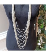 Womens Fashion Multi Layered Clear Glass Beads Necklace Jewelry w/ Lobst... - $40.62 CAD