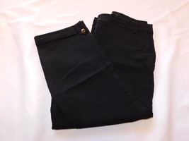 Style &amp; Co. Women&#39;s ladies Capri Pants Size 8 Flat Front Black Stretch GUC - £27.68 GBP