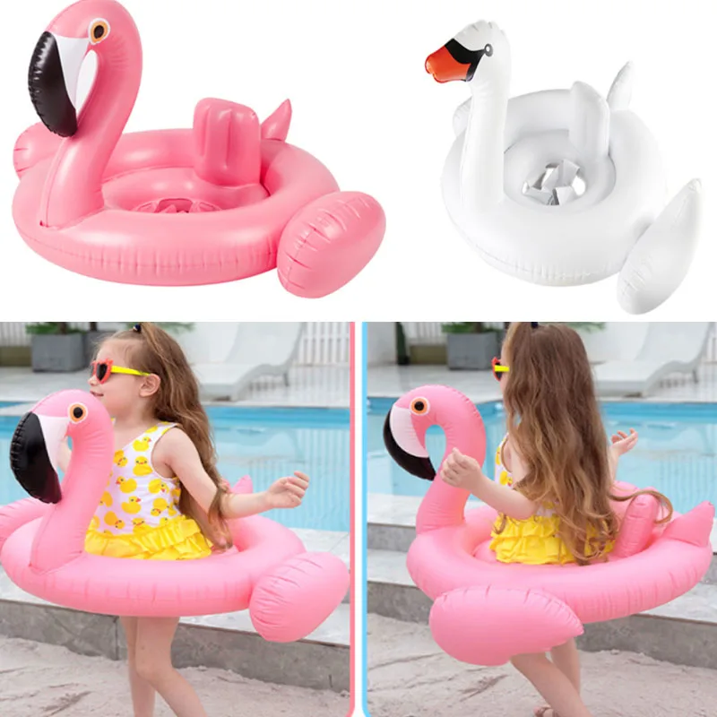 Flamingo Baby Swimming Ring Inflatable Swan Seat Ring Children&#39;s Life Buoy - £19.87 GBP