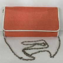 Street Level Envelope Clutch Crossbody Bag Purse Coral Vegan Detachable Chain - £23.47 GBP