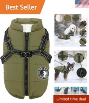Stylish Winter Dog Coat with Built-in Harness - Fleece and Durable Zippe... - $45.00