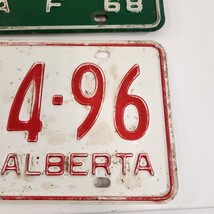Alberta License Plate Lot 1965 1968 White Green 13-04-72 KB-64-96 Vtg Canada - £30.43 GBP