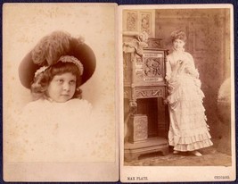 Ernestine &amp; Blanche B. Fisk (2) Cabinet Photos - Chicago, Illinois - £27.72 GBP