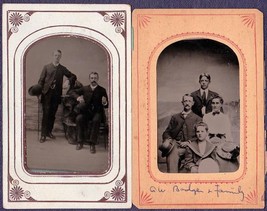 Alfonzo Warren Badger Family &amp; Alfred London Fernandez (2) Tintype Photos - £27.64 GBP