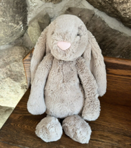 Jellycat Bashful Bunny Rabbit Tan Oatmeal Medium Plush Lovey Animal 15&quot; - £21.71 GBP