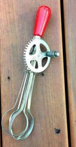 Vintage A&amp;J Red Handled Eggbeater Hand Mixer Made in USA - Patented 1923 - $12.00