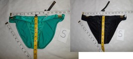 Vi X Swimwear Solid Bia Brazilian Bikini Bottom Green S- Black S -NWT-$92 - £31.43 GBP