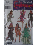 Pattern 5363 Adult sz 14-20 Costumes  Fairy, Gypsy, more Easy to Sew - $9.99