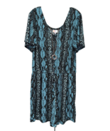 NWT LuLaRoe Large Teal &amp; Black Snakeskin Xanthe Romper W/Pockets &amp; Draws... - $41.57