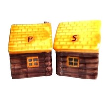 Brown Log Cabin Salt and Pepper Shakers Ceramic Rustic Lodge Kitchen Gif... - $415.48 MXN