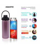 New Aquatix Rose Gold Insulated FlipTop Sport Bottle 21 oz Pure Stainles... - $29.74 CAD