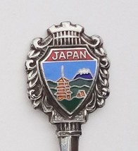 Collector Souvenir Spoon Japan Mount Fuji Pagoda Temple Cloisonne Emblem - £7.82 GBP
