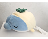 Daiso P ineapple Dolphin Plush Stuffed Animal Pillow Blue Yellow - £17.78 GBP