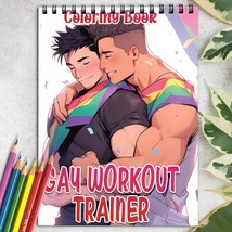 Gay Workout Trainer Spiral-Bound Coloring Book for Adult, Easy and Stress Relief - £14.41 GBP