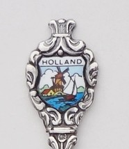 Collector Souvenir Spoon Netherlands Holland Windmill Sailboat Porcelain Enamel - £7.18 GBP
