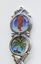 Collector Souvenir Spoon Cook Islands Rarotonga Tiki Emblem Palm Tree Charm - £10.17 GBP