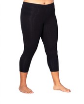 On The Plus Side plus size cotton jersey capri leggings in Black - £38.97 GBP+