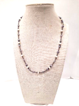 VTG Freshwater Pearl Purple White Sterling Silver Beaded Necklace Handcrafted - £20.56 GBP