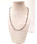 VTG Freshwater Pearl Purple White Sterling Silver Beaded Necklace Handcr... - £20.56 GBP