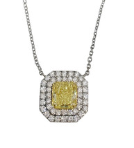 Tiffany Soleste Yellow Diamond Platinum Pendant - $9,800.00