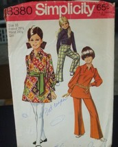 Simplicity 8380 Dress or Tunic, Bell-Bottom Pant, Sash or Tie Pattern - Size 10 - $10.19