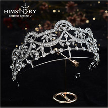 European Vintage Crystal Bridal Tiaras Crowns Women Rhinestone Pageant Diadem We - £39.26 GBP