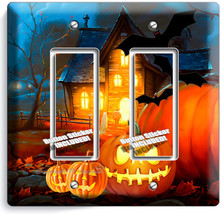 Halloween Ghost Pumpkins Gfi Double Light Switch Wall Plate Cover Art Decoration - $13.94