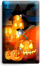HALLOWEEN SCARY GHOSTS PUMPKINS LIGHT DIMMER CABLE WALL PLATE COVER DECO... - £8.15 GBP