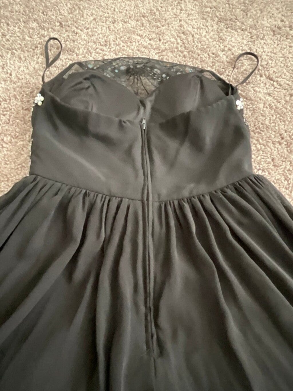 Women’s Fit and Flare Black Sequin Dress (Juniors 7/8) Item image 9