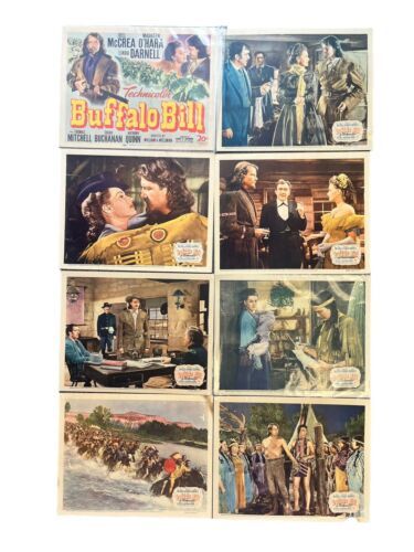 Vintage 1944 Buffalo Bill Maureen O&#39;Hara Joel McCrea Movie Lobby Title C... - $90.50