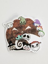 Round Face Nightmare Characters with Pumpkin Background Sticker Decal Super Cute - £1.74 GBP