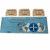 1970 VARIG Airlines LA to Lima Blue Airline Ticket and Baggage Claims - £9.11 GBP