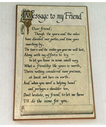 vintage message to my friend hanging wood  wall plaque old friend plaque  - $375.38 MXN