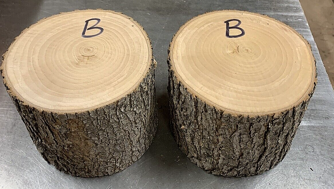 Primary image for SET OF TWO NATURAL EDGE BRADFORD PEAR BOWL BLANK TURNING BLOCK LUMBER 5" X 4" B