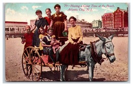 Mule Cart on Beach Atlantic City New Jersey NJ UNP DB Postcard R15 - £7.70 GBP