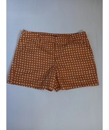 Merona Fit 1 Womens Sz 16 Chinos Shorts Orange White Abstract Pockets Hi... - $181.86 MXN