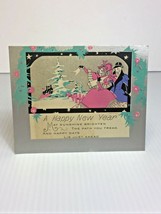 Antique Victorian Card  “ A Happy New Year “ Card. Old Time Treasure Card. - £7.68 GBP