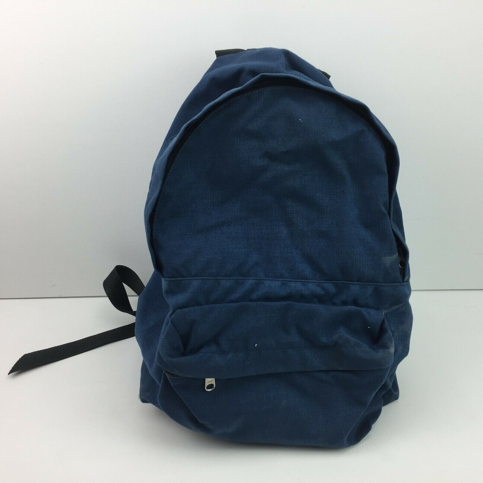 Vintage 80s Navy Blue Backpack Book Bag School 16" Retro Style Travel Boys Girls - $49.99