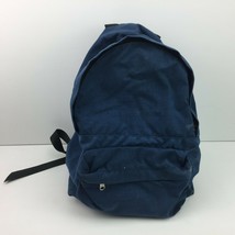 Vintage 80s Navy Blue Backpack Book Bag School 16&quot; Retro Style Travel Bo... - £39.32 GBP