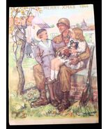Vtg WW2 ALLIES France 1944 Christmas Card History Patriotic NOS Rare - $557.00 MXN