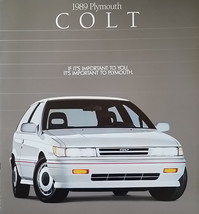 1989 Plymouth COLT sales brochure catalog US 89 E GT Mitsubishi - $6.00