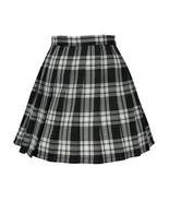 Women`s high waisted plaid short Sexy A line Skirts costumes (L, Black m... - $18.80